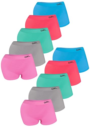 LOREZA ® 10 Mädchen Pantys Unterhosen Microfaser Retro-Pants Shorts Slips (158-170, Modell 2) von LOREZA