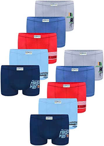 LOREZA ® 10 Pack Jungen Boxershorts aus Baumwolle Unterhosen (104-110 (4-5Jahre), Modell 5) von LOREZA