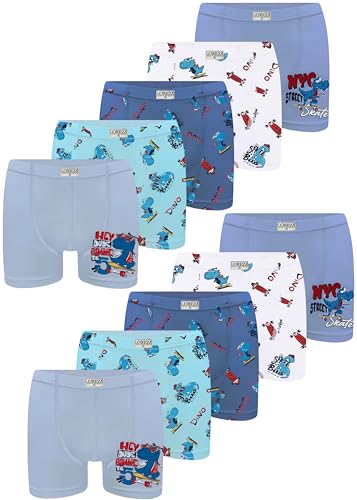 LOREZA ® 10 Pack Jungen Boxershorts aus Baumwolle Unterhosen (104-110 (4-5Jahre), Modell 8) von LOREZA