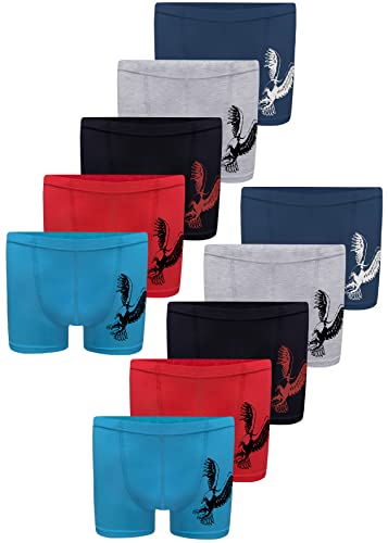 LOREZA ® 10 Pack Jungen Boxershorts aus Baumwolle Unterhosen (116-122 (6-7Jahre), Modell 1) von LOREZA