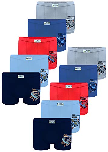 LOREZA ® 10 Pack Jungen Boxershorts aus Baumwolle Unterhosen (116-122 (6-7Jahre), Modell 4) von LOREZA