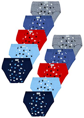 LOREZA ® 10 Pack Jungen Slips aus Baumwolle Unterhosen (104-110 (4-5Jahre), Modell 3) von LOREZA