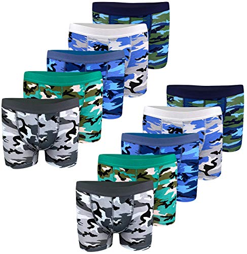LOREZA ® 10er Set Jungen Baumwolle Boxershorts Camouflage (164-170 (14-15 Jahre), 10er Set) von LOREZA