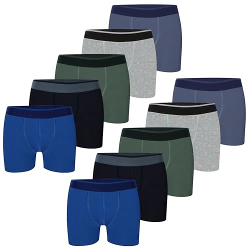 LOREZA ® 10er Set Jungen Boxershorts Baumwolle (116-122 (6-7 Jahre), M-4-10er Set) von LOREZA