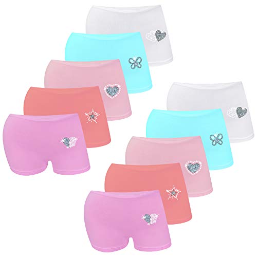 LOREZA ® 10er Set Mädchen Baumwolle Strass & Glitzer Pantys (104-110 (4-5 Jahre), Pantys - 10er Set) von LOREZA