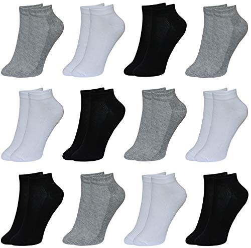 LOREZA ® 12 Paar Kinder Jungen Mädchen UNI Baumwolle Socken Kindersocken (21-24, Modell 1) von LOREZA