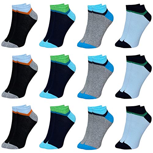 LOREZA ® 12 Paar Kinder Jungen Mädchen UNI Baumwolle Socken Kindersocken (25-28, Modell 2) von LOREZA