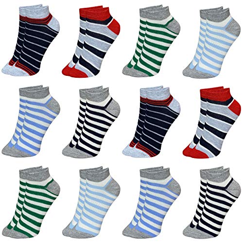 LOREZA ® 12 Paar Kinder Jungen Mädchen UNI Baumwolle Socken Kindersocken (25-28, Modell 3) von LOREZA