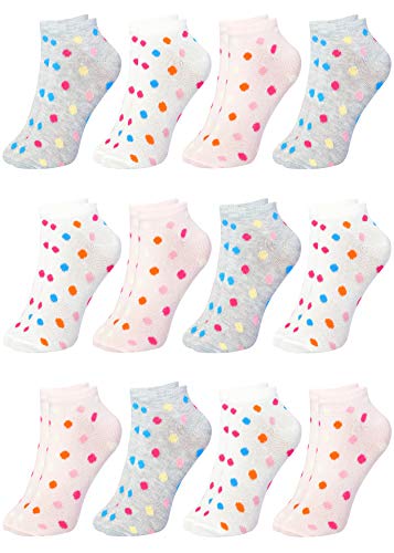 LOREZA ® 12 Paar Kinder Mädchen Baumwolle Sneakersocken (25-28, Modell 7) von LOREZA