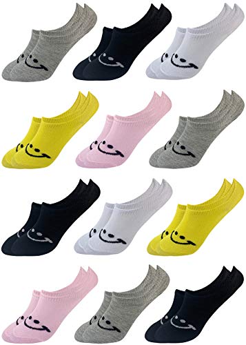 LOREZA ® 12 Paar Kinder Mädchen Baumwolle Sneakersocken (25-28, Modell 9) von LOREZA