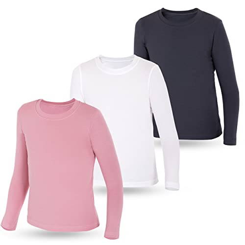 LOREZA ® 3er Pack Kinder Mädchen Langarm Langarmshirt Unterhemden (164-170 (14-15Jahre), Modell 5) von LOREZA