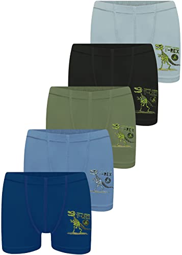 LOREZA ® 5 Jungen Boxershorts aus Baumwolle Unterhosen (104-110 (4-5Jahre), Modell 7) von LOREZA