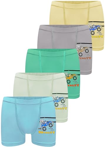 LOREZA ® 5 Jungen Boxershorts aus Baumwolle Unterhosen (116-122 (6-7Jahre), Modell 4) von LOREZA