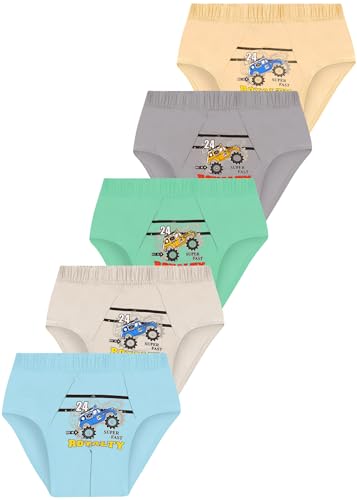 LOREZA ® 5 Jungen Slips aus Baumwolle Unterhosen (152-158 (12-13 Jahre), Modell 4) von LOREZA