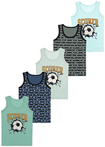 LOREZA ® 5 Jungen Unterhemden aus Baumwolle Tank Top (104-110 (4-5Jahre), Modell 6) von LOREZA