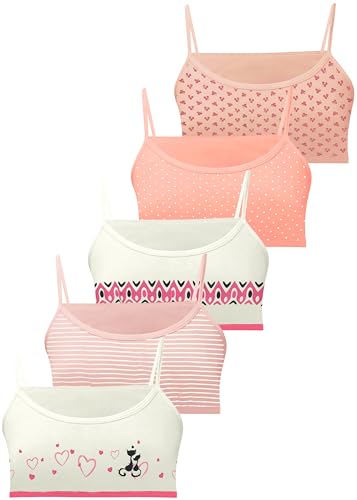 LOREZA ® 5 Mädchen Bustier Baumwolle BH Sport Bra (140-146, Modell 3-5 Stück) von LOREZA