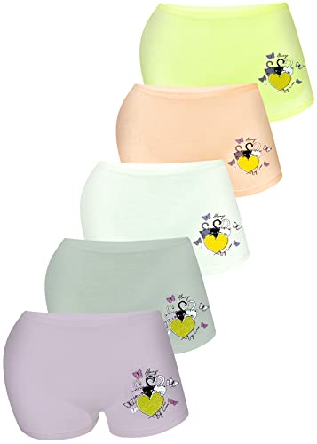 LOREZA ® 5er Pack Mädchen Pantys Boxershorts Unterwäsche aus Baumwolle (116/122, M-425047) von LOREZA