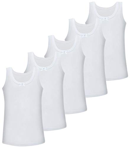 LOREZA ® 5er Pack Mädchen Unterhemd 100% Baumwolle Tank Top (104-110 (4-5Jahre)) Breite Träger von LOREZA