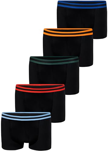 LOREZA ® 5er Set Jungen Boxershorts Baumwolle (140-146 (10-11 Jahre), M-3-10er Set) von LOREZA