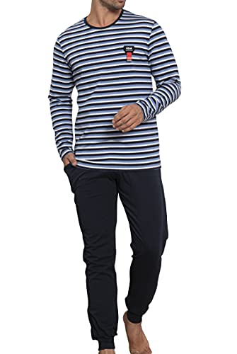 LOREZA ® Herren Pyjama Set aus Baumwolle Langarm - M-93317 - XXL von LOREZA