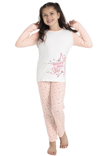 LOREZA ® Mädchen Pyjama Baumwolle Set Zweiteiliger Schlafanzug (140-146 (10-11 Jahre), Modell 3) von LOREZA