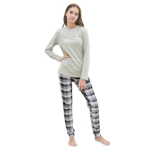 LOREZA ® Mädchen Pyjama Baumwolle Set Zweiteiliger Schlafanzug (140-146 (10-11 Jahre), Modell 4) von LOREZA