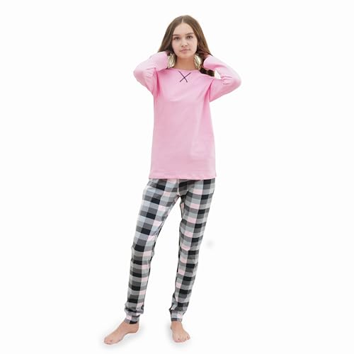 LOREZA ® Mädchen Pyjama Baumwolle Set Zweiteiliger Schlafanzug (164-170 (14-15 Jahre), Modell 5) von LOREZA
