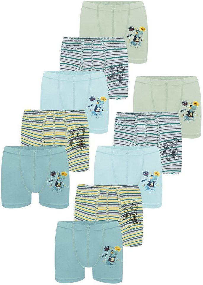 LOREZA Boxershorts 10er Set Jungen Boxershorts - Dino - Bunt (Spar-Packung, 10-St) von LOREZA