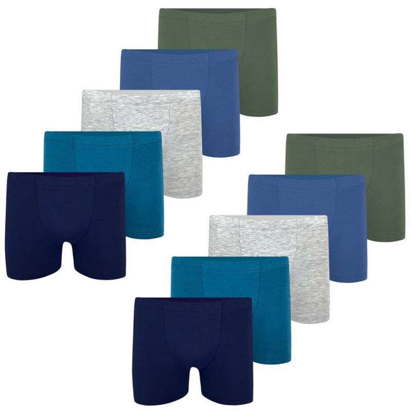 LOREZA Boxershorts 10er Pack Jungen Boxershorts - Basics- 92-170 (Set, 10-St) von LOREZA