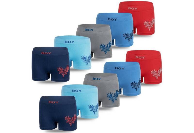 LOREZA Boxershorts 10er Set Jungen Boxershorts - Adler - Bunt (Spar-Packung, 10-St) von LOREZA