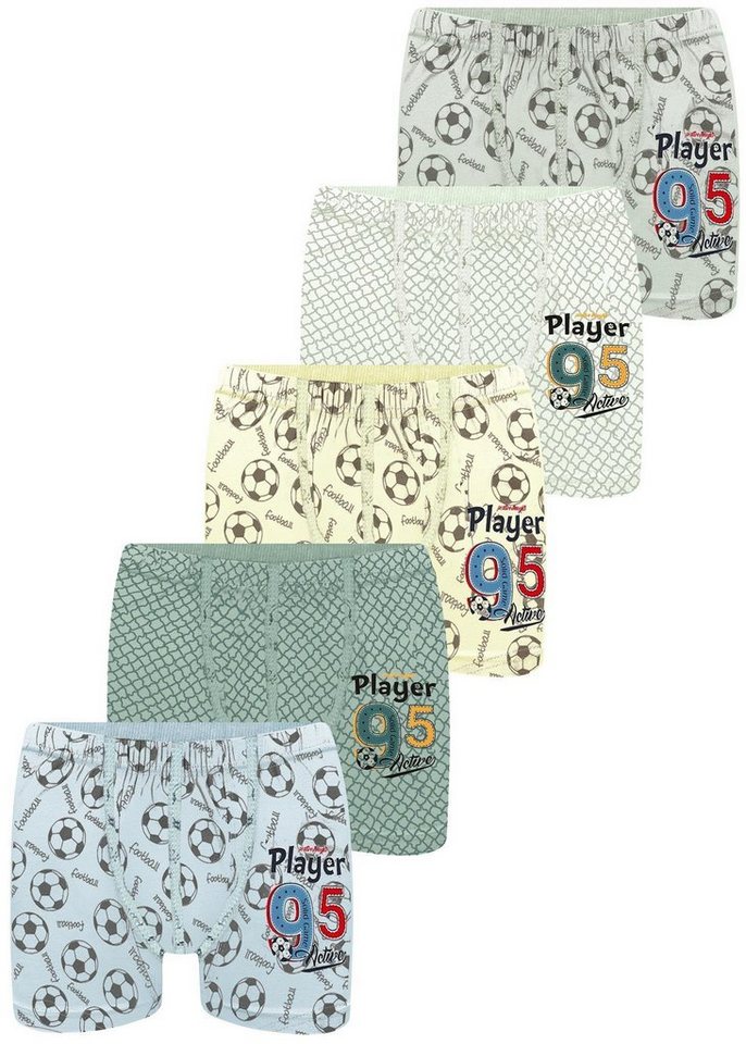 LOREZA Boxershorts 5er Set Jungen Boxershorts - Player - Bunt (Spar-Packung, 5-St) von LOREZA