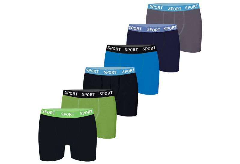 LOREZA Boxershorts 6er Set Jungen Boxershorts Baumwolle - Basics - Bunt (Spar-Packung, 6-St) von LOREZA