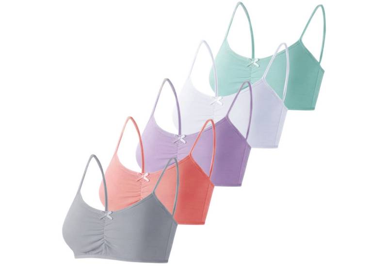 LOREZA Bustier 5 Mädchen BH Baumwolle Bügellos 10-17 Jahre 140-182 (Set, 5-tlg., 5er-Pack) von LOREZA