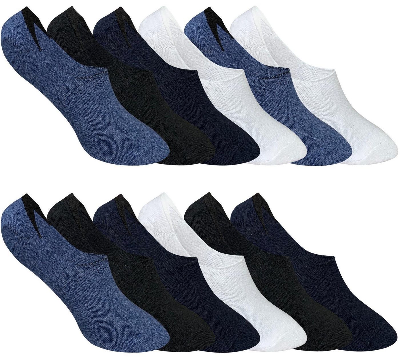 LOREZA Füßlinge 12 Paar Herren Füßlinge Baumwolle 40-44 Sport unsichtbar Freizeit (Paar, 12-Paar, 12 Paar) 12-Paar von LOREZA