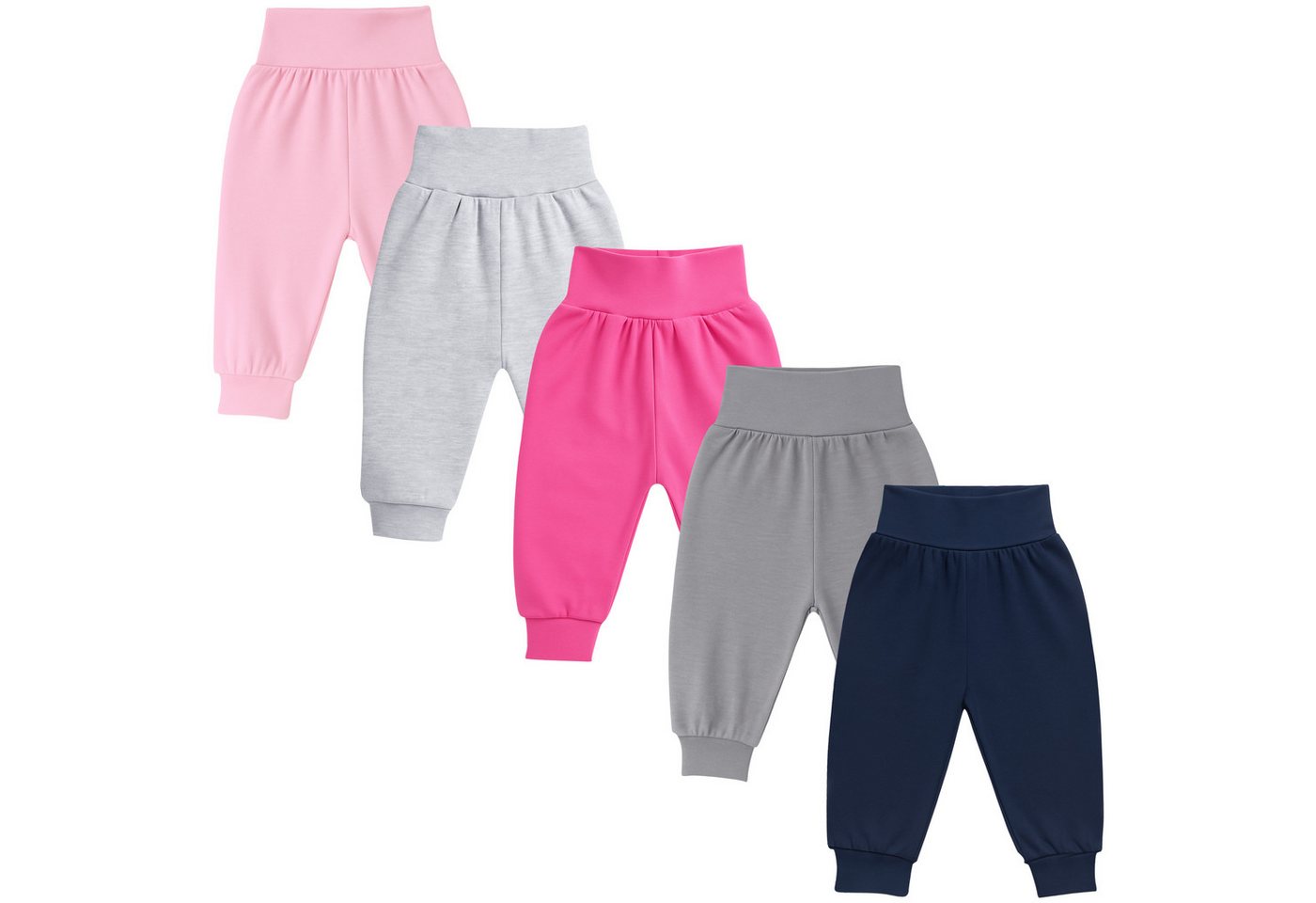 LOREZA Pumphose 5er Set Unisex Bequeme Babyhosen 100% Baumwolle Hose Pumphose (5-tlg) von LOREZA
