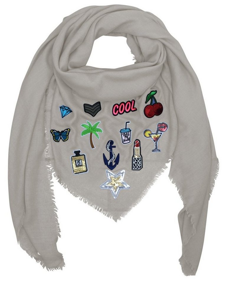 LOREZA Schal Damen Patches Sticker Schal von LOREZA