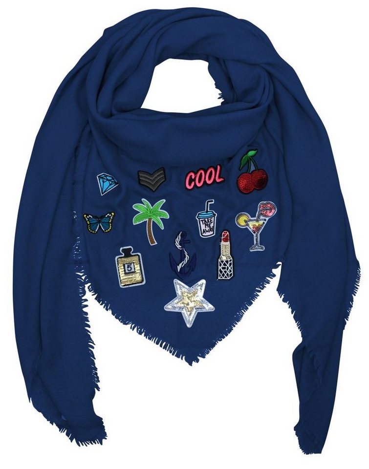 LOREZA Schal Damen Patches Sticker Schal von LOREZA