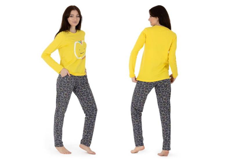 LOREZA Schlafanzug Schlafanzug Pyjama langarm- Apple - Bunt (Set, 2 tlg) von LOREZA