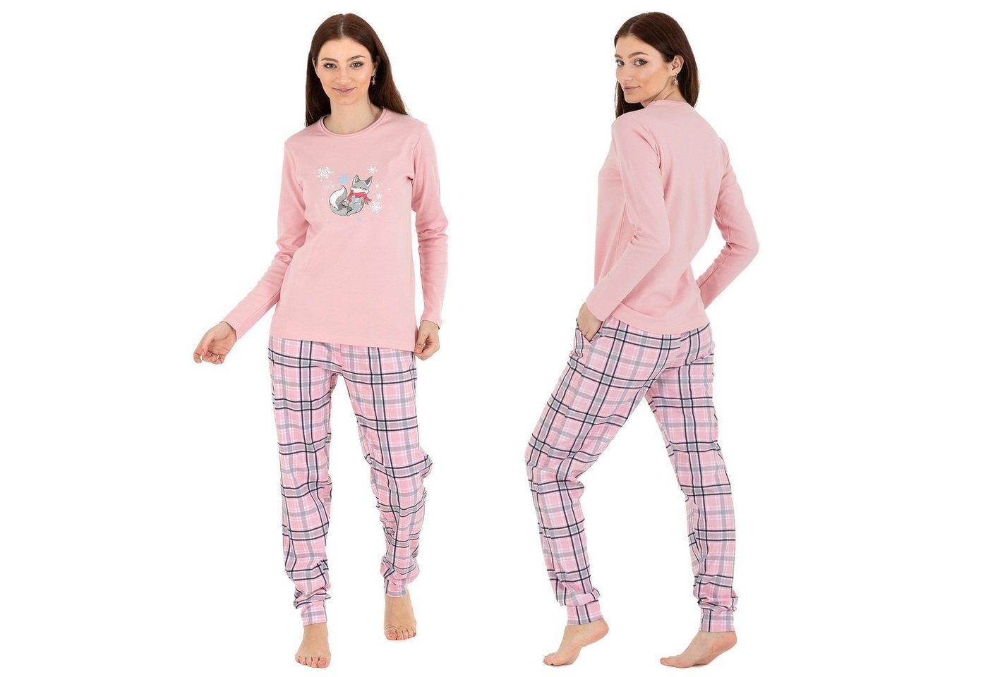 LOREZA Schlafanzug Schlafanzug Pyjama langarm- Interlock - Rosa (Set, 2 tlg) von LOREZA