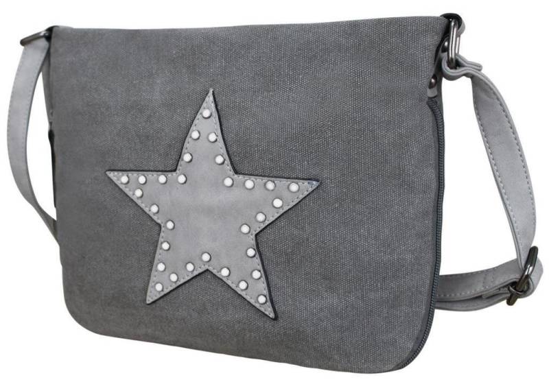 LOREZA Schultertasche DAMEN NIETEN LUXUS STERN UMHÄNGETASCHE TASCHE STAR STOFFTASCHE HANDTAS von LOREZA