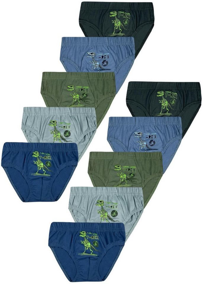 LOREZA Slip 10er Set Jungen Slips - T-Rex - Bunt (Set, 10-St) von LOREZA