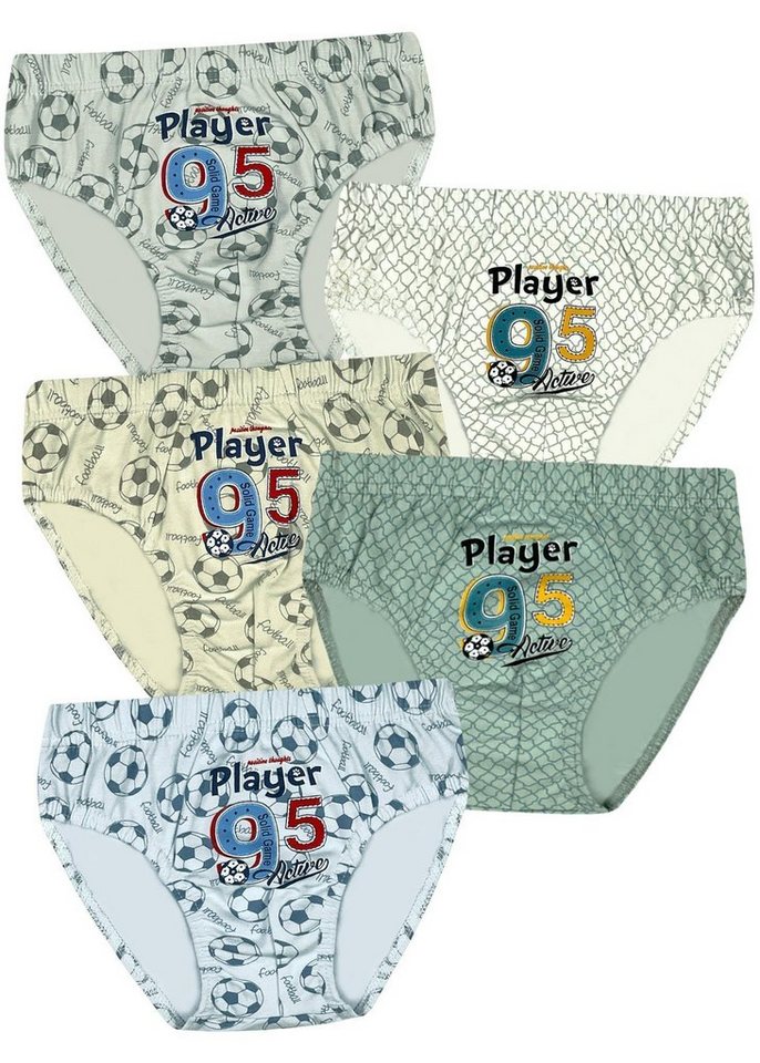 LOREZA Slip 5er Set Jungen Slips - Player - Bunt (Set, 5-St) von LOREZA