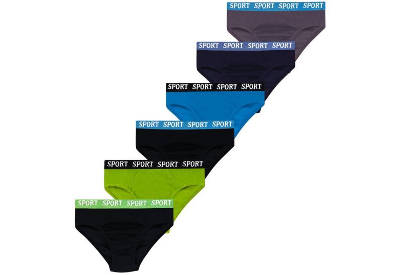 LOREZA Slip 6er Set Jungen Slips Baumwolle - Basics - Bunt (Set, 6-St) von LOREZA