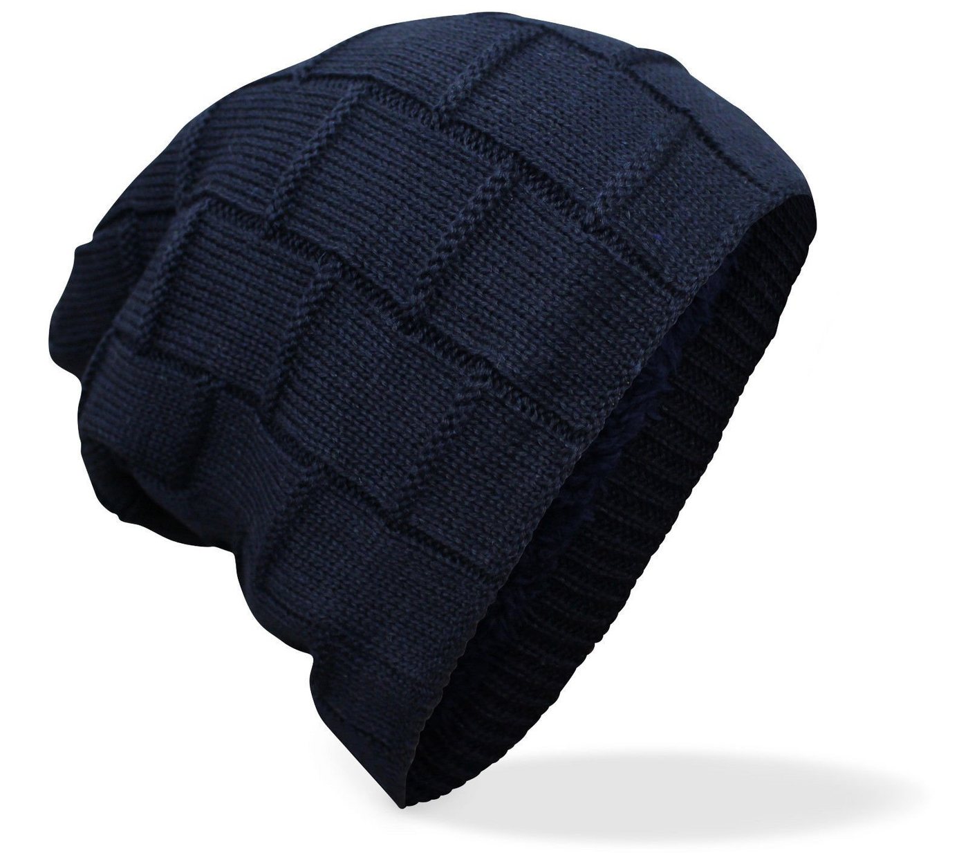 LOREZA Strickmütze Damen Herren Unisex gefütterte Strickmütze Slouch Beanie (1-St) Warm gefütterte Wintermütze Strickmütze Beanie Damen und Herren von LOREZA