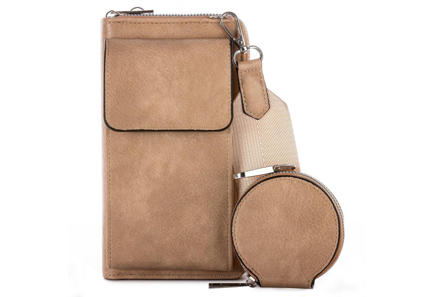 LOREZA Umhängetasche Damen Tasche Umhängetasche 2-Teilig Geldbörse Handytasche Portemonnaie, Geldbörse mit Handyfach - Umhängetasche RFID Schutz von LOREZA