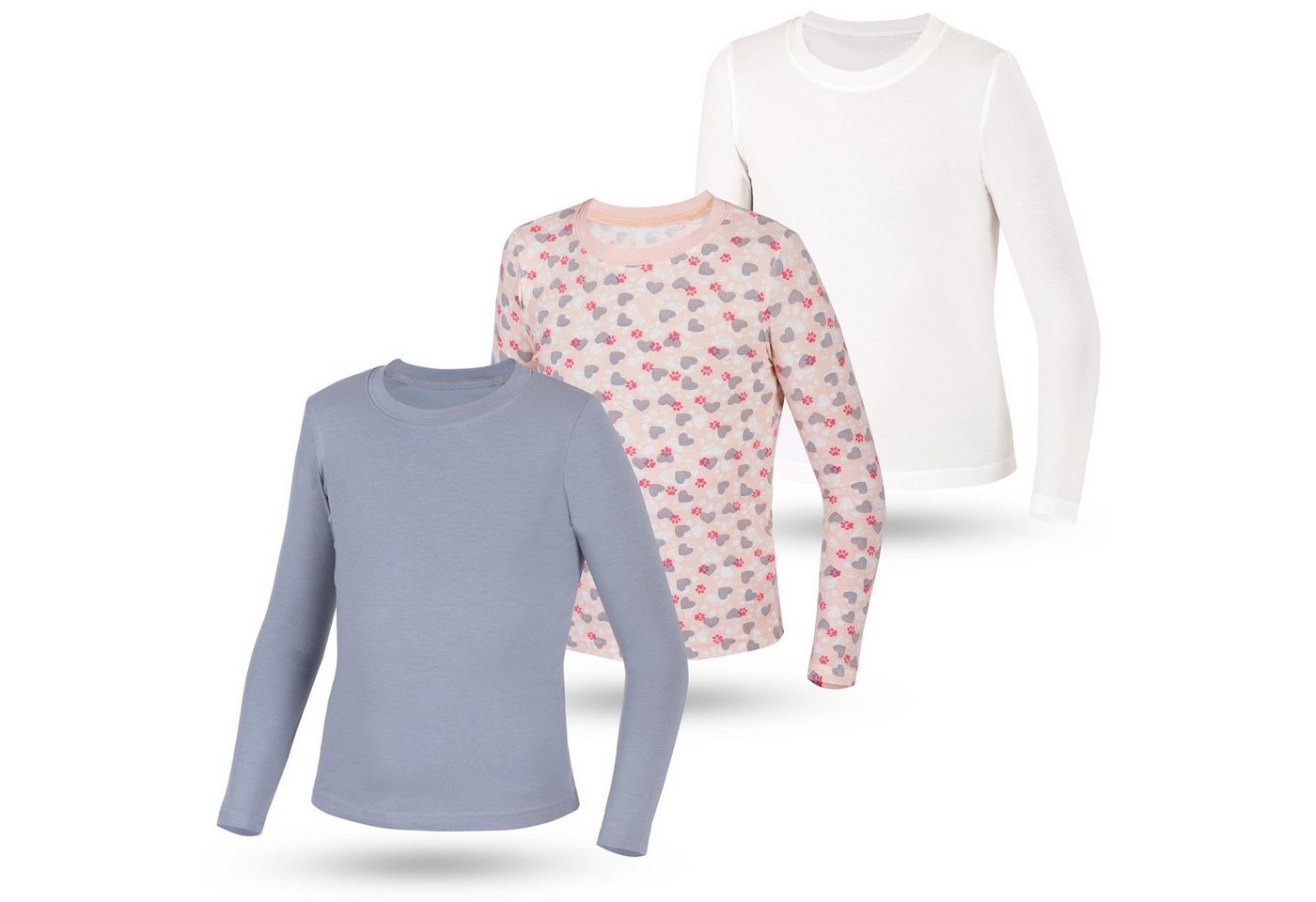 LOREZA Unterhemd 3er Set Mädchen Langarmshirts - Basics - Mehrfarbig (Set, 3-St) von LOREZA