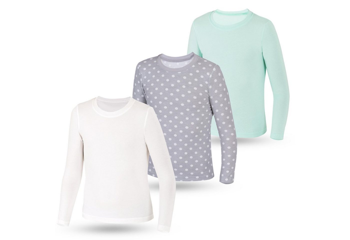 LOREZA Unterhemd 3er Set Mädchen Langarmshirts - Basics - Mehrfarbig (Set, 3-St) von LOREZA