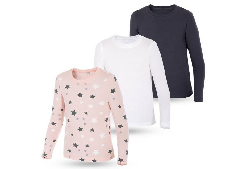 LOREZA Unterhemd 3er Set Mädchen Langarmshirts - Basics - Mehrfarbig (Set, 3-St., 3er-Pack) von LOREZA