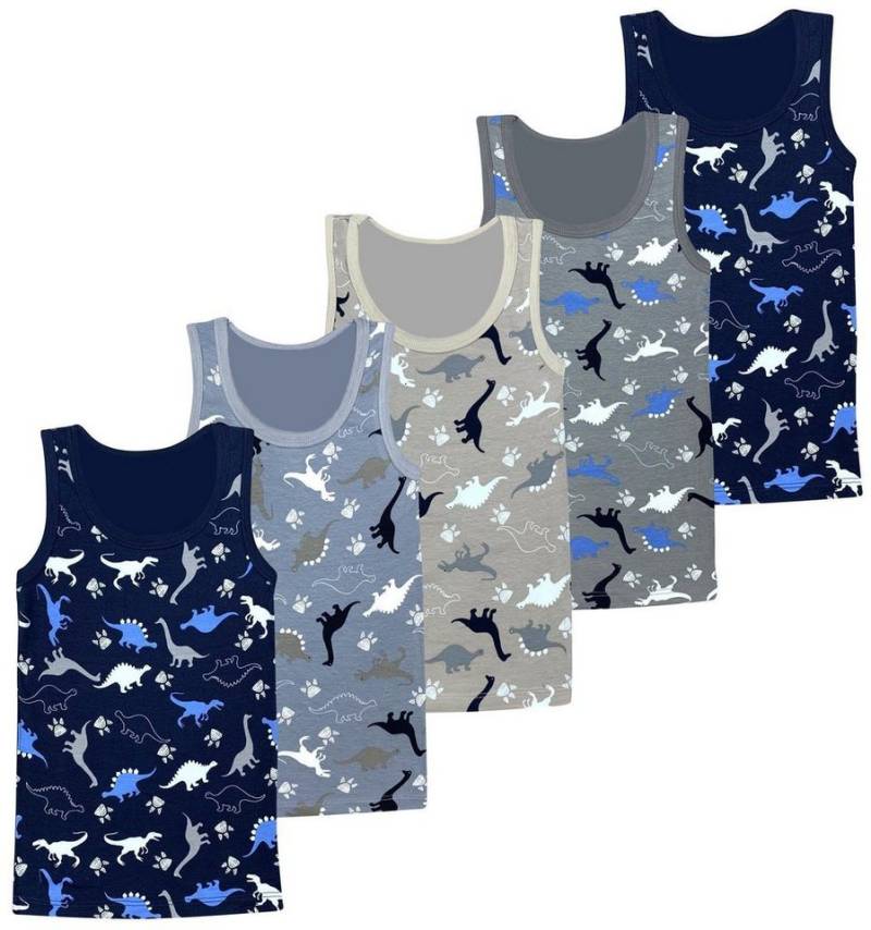 LOREZA Unterhemd 5er Set Jungen Unterhemden - Dinosaurier - Bunt (Set, 5-St., 5er-Pack) von LOREZA