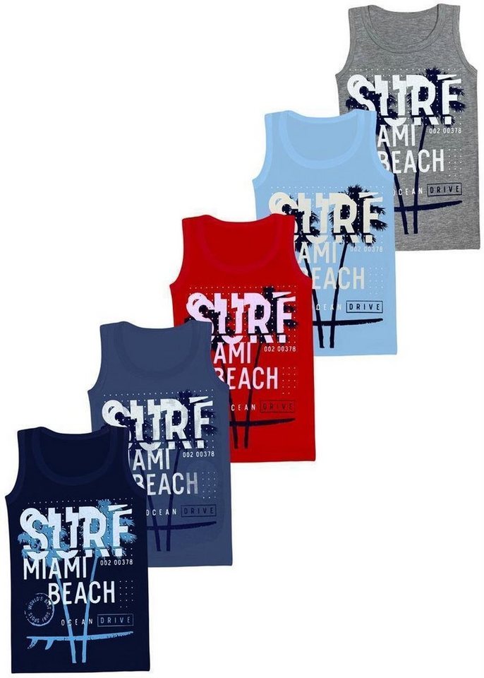 LOREZA Unterhemd 5 Jungen Unterhemden aus Baumwolle Tank Unterwäsche Gr. 92-158 (Set, 5-St., 5er-Pack) von LOREZA